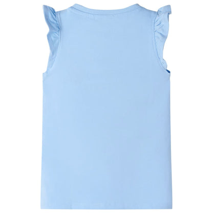 Kids' T-shirt with Ruffle Sleeves Light Blue 116