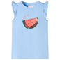 Kids' T-shirt with Ruffle Sleeves Light Blue 128