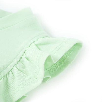 Kids' T-shirt with Ruffle Sleeves Soft Green 92