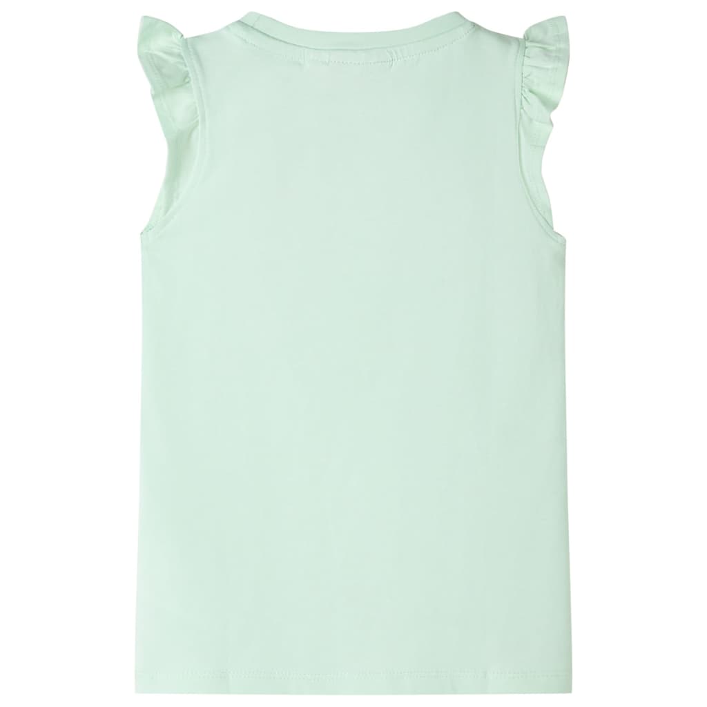 Kids' T-shirt with Ruffle Sleeves Soft Green 104