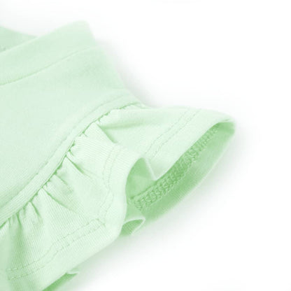 Kids' T-shirt with Ruffle Sleeves Soft Green 104