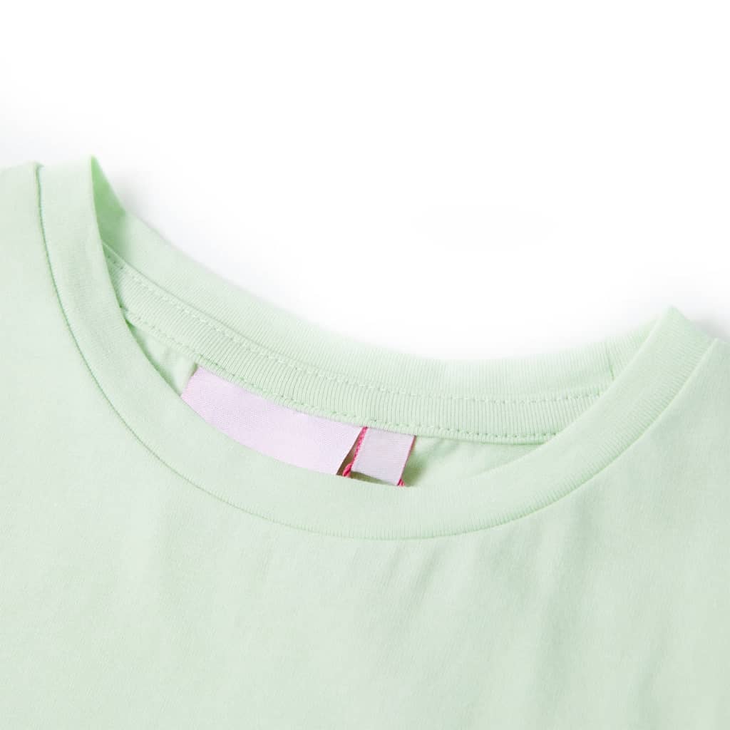 Kids' T-shirt with Cap Sleeves Soft Green 92