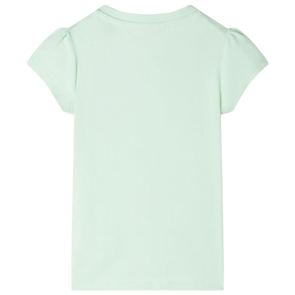 Kids' T-shirt with Cap Sleeves Soft Green 104