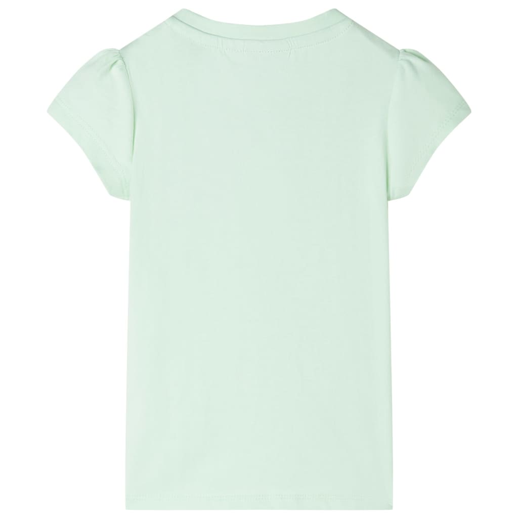 Kids' T-shirt with Cap Sleeves Soft Green 116