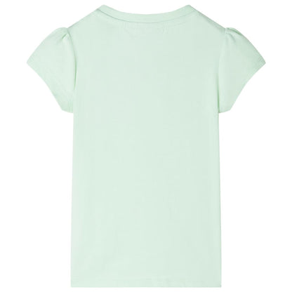 Kids' T-shirt with Cap Sleeves Soft Green 116