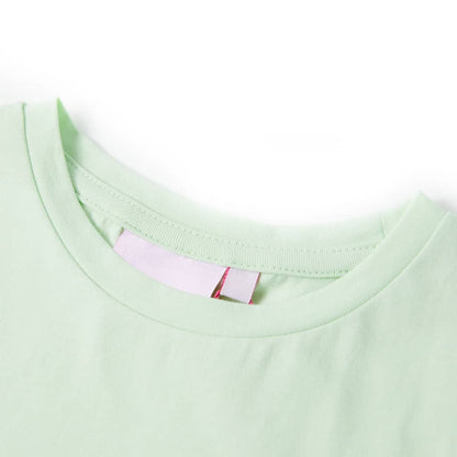 Kids' T-shirt with Cap Sleeves Soft Green 116