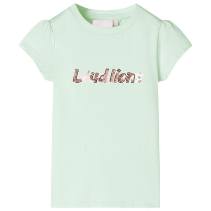 Kids' T-shirt with Cap Sleeves Soft Green 128