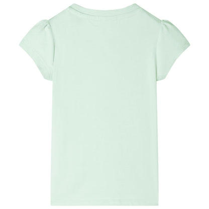 Kids' T-shirt with Cap Sleeves Soft Green 128