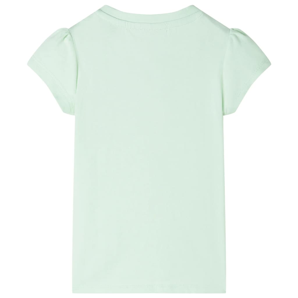 Kids' T-shirt with Cap Sleeves Soft Green 140