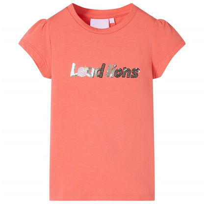 Kids' T-shirt with Cap Sleeves Coral 104