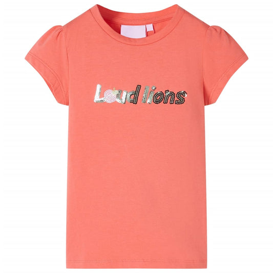 Kids' T-shirt with Cap Sleeves Coral 104