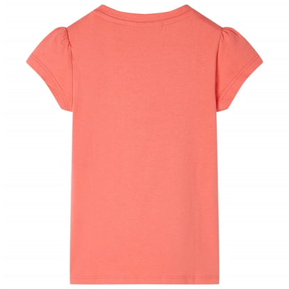 Kids' T-shirt with Cap Sleeves Coral 104