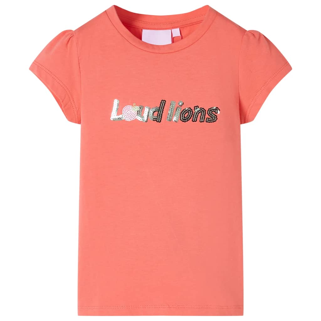 Kids' T-shirt with Cap Sleeves Coral 140