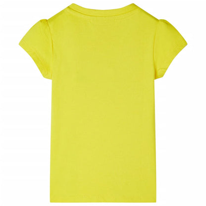 Kids' T-shirt with Cap Sleeves Bright Yellow 104