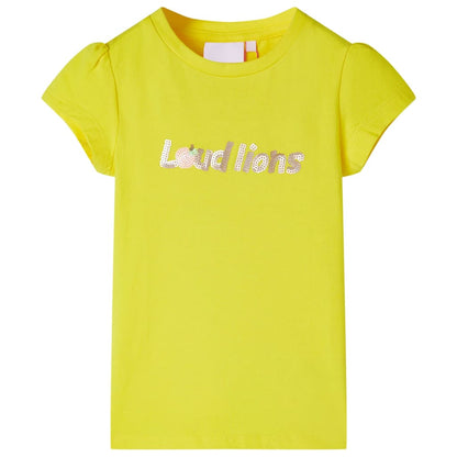 Kids' T-shirt with Cap Sleeves Bright Yellow 116