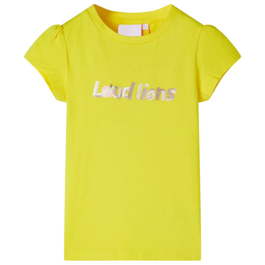 Kids' T-shirt with Cap Sleeves Bright Yellow 116