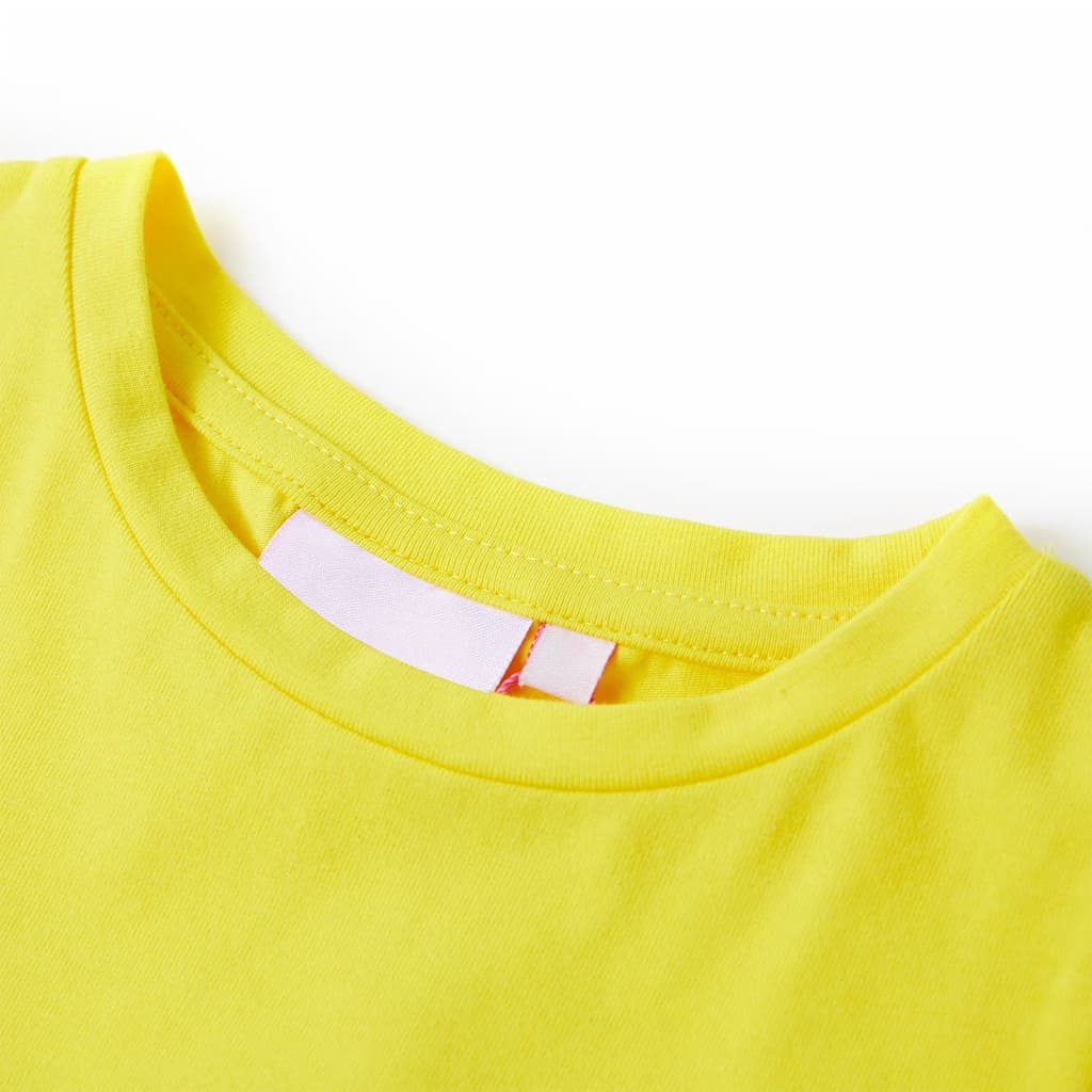 Kids' T-shirt with Cap Sleeves Bright Yellow 116