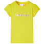 Kids' T-shirt with Cap Sleeves Bright Yellow 128