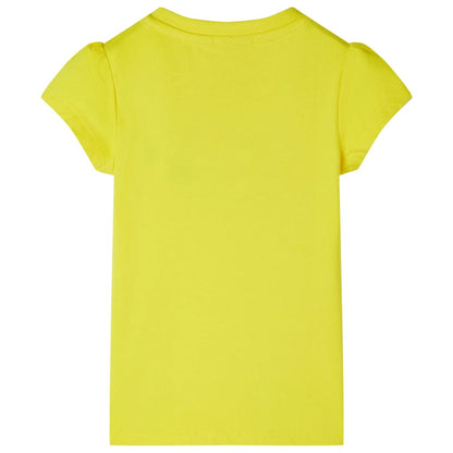 Kids' T-shirt with Cap Sleeves Bright Yellow 140