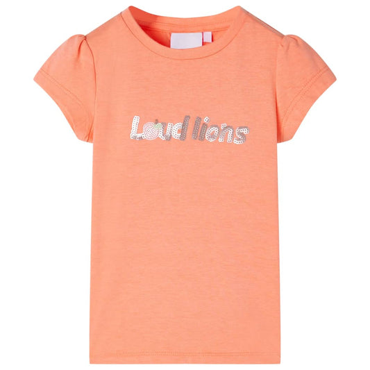 Kids' T-shirt with Cap Sleeves Neon Orange 92