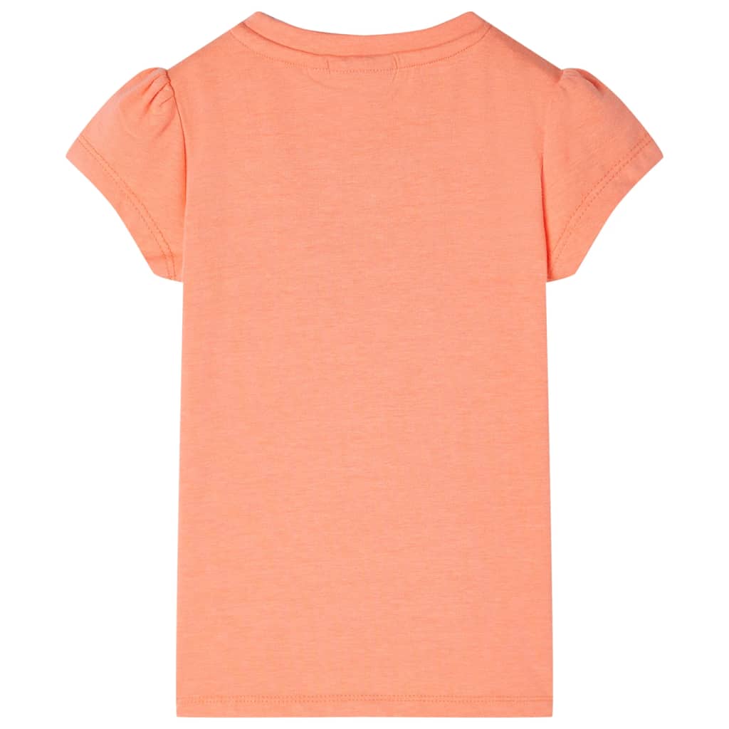 Kids' T-shirt with Cap Sleeves Neon Orange 104