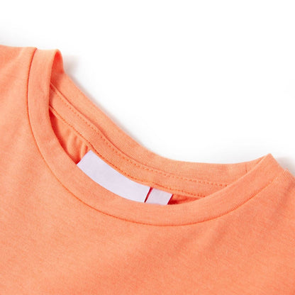 Kids' T-shirt with Cap Sleeves Neon Orange 104