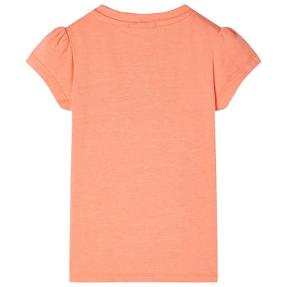 Kids' T-shirt with Cap Sleeves Neon Orange 116