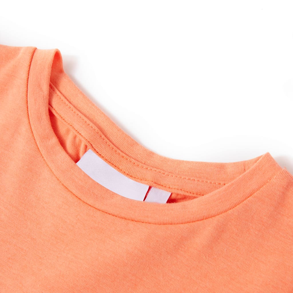 Kids' T-shirt with Cap Sleeves Neon Orange 116