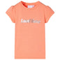 Kids' T-shirt with Cap Sleeves Neon Orange 128