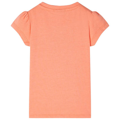 Kids' T-shirt with Cap Sleeves Neon Orange 128