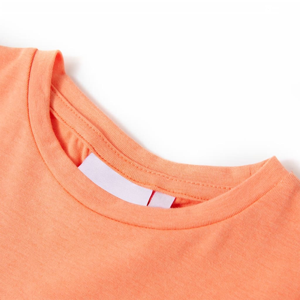 Kids' T-shirt with Cap Sleeves Neon Orange 140