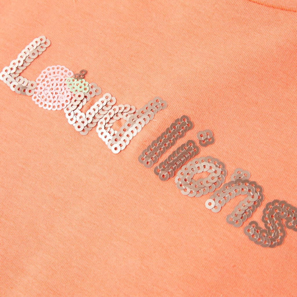 Kids' T-shirt with Cap Sleeves Neon Orange 140