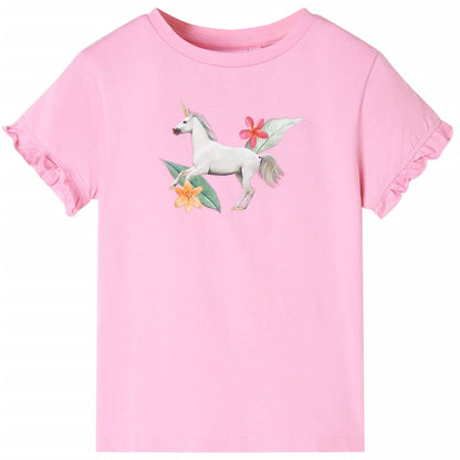 Kids' T-shirt with Short Sleeves Bright Pink 104