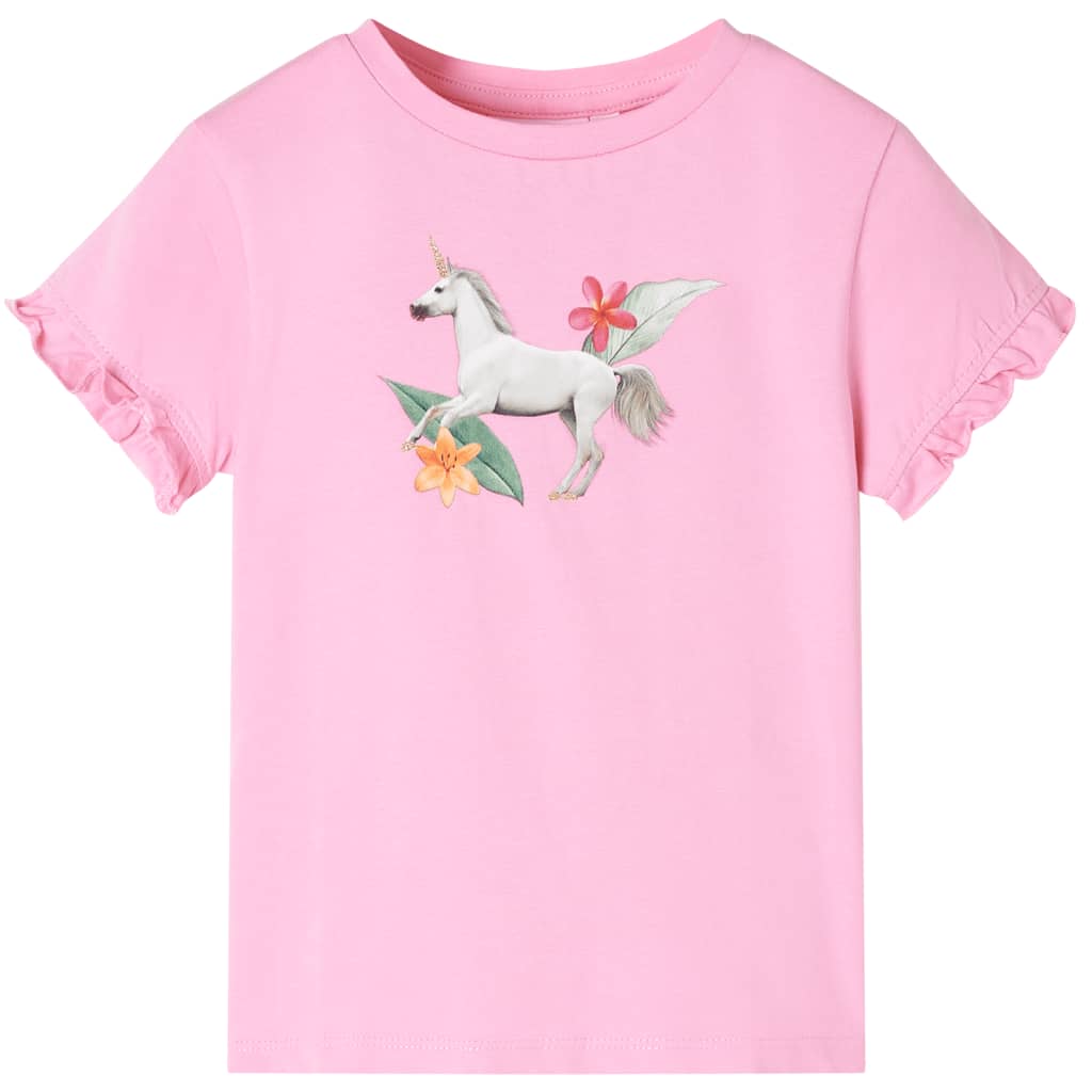 Kids' T-shirt with Short Sleeves Bright Pink 116