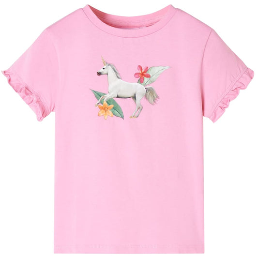 Kids' T-shirt with Short Sleeves Bright Pink 128