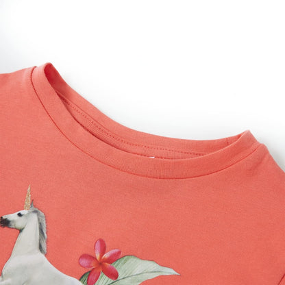 Kids' T-shirt with Short Sleeves Coral 104