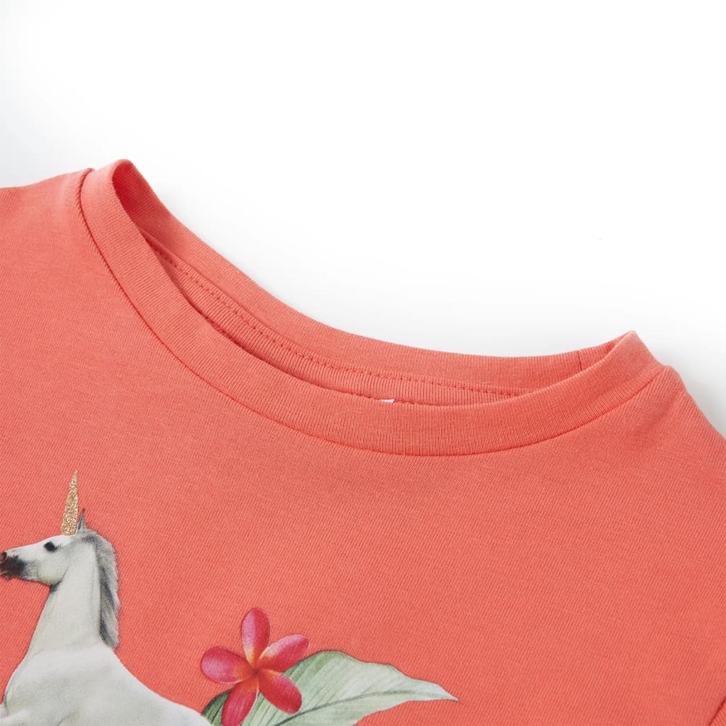 Kids' T-shirt with Short Sleeves Coral 116