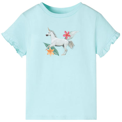 Kids' T-shirt with Short Sleeves Light Aqua 116