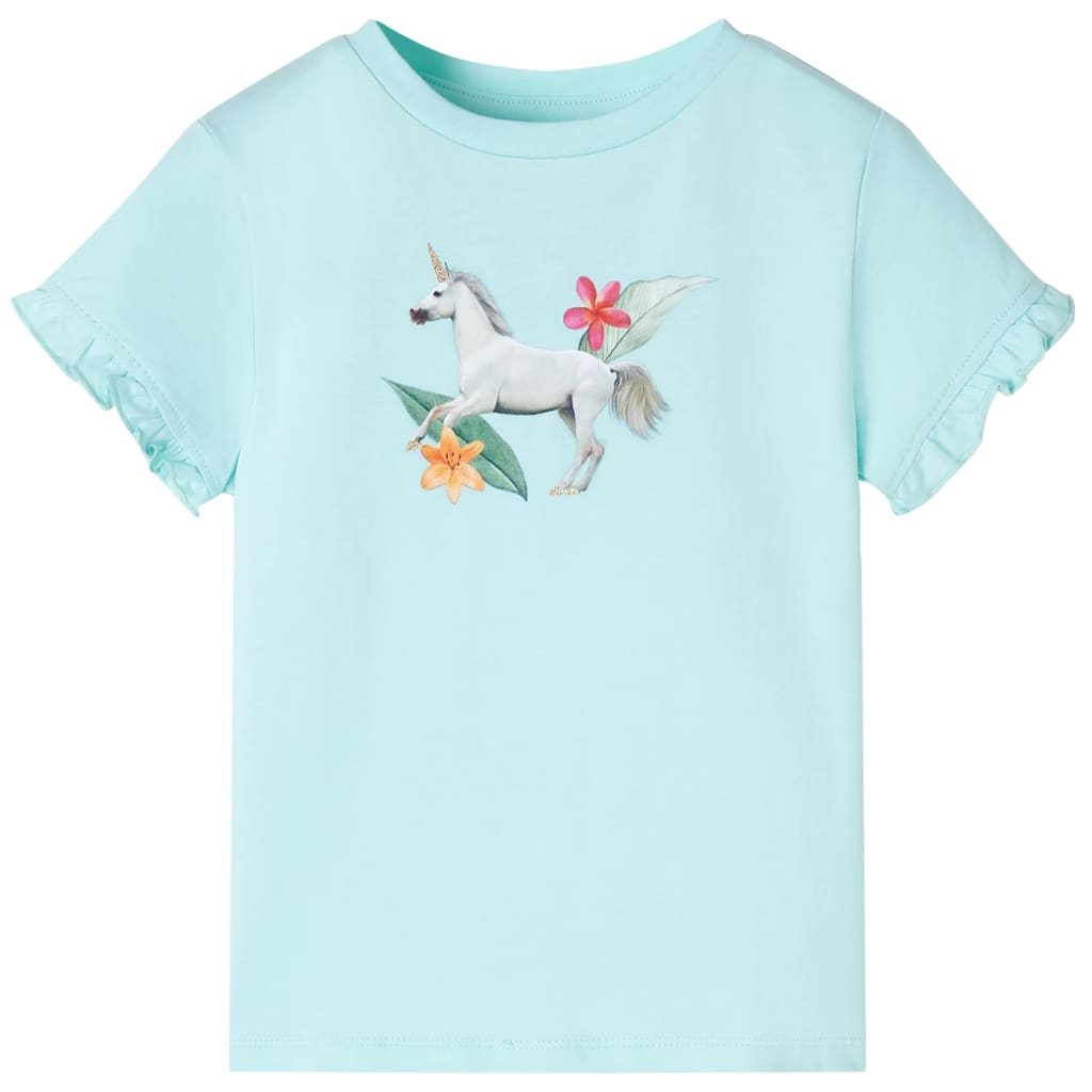 Kids' T-shirt with Short Sleeves Light Aqua 140