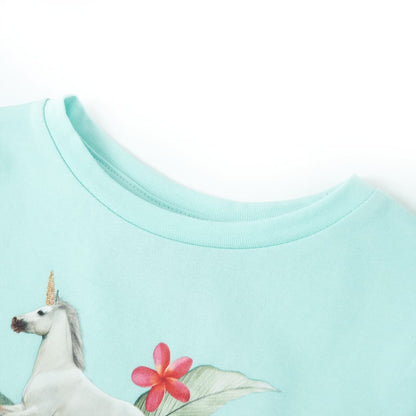 Kids' T-shirt with Short Sleeves Light Aqua 140