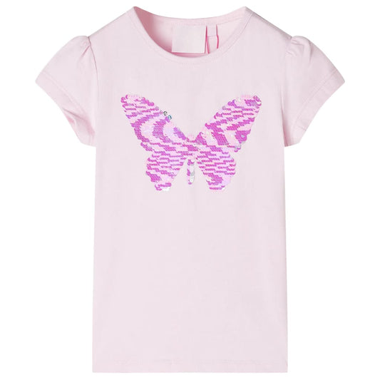 Kids' T-shirt with Cap Sleeves Soft Pink 104