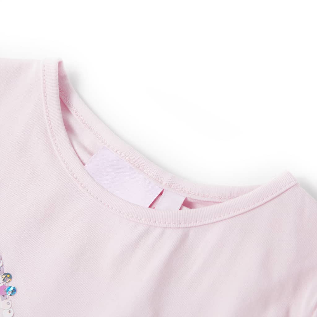 Kids' T-shirt with Cap Sleeves Soft Pink 128