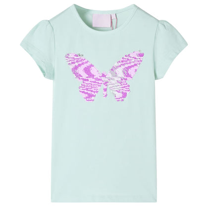 Kids' T-shirt with Cap Sleeves Light Mint 104