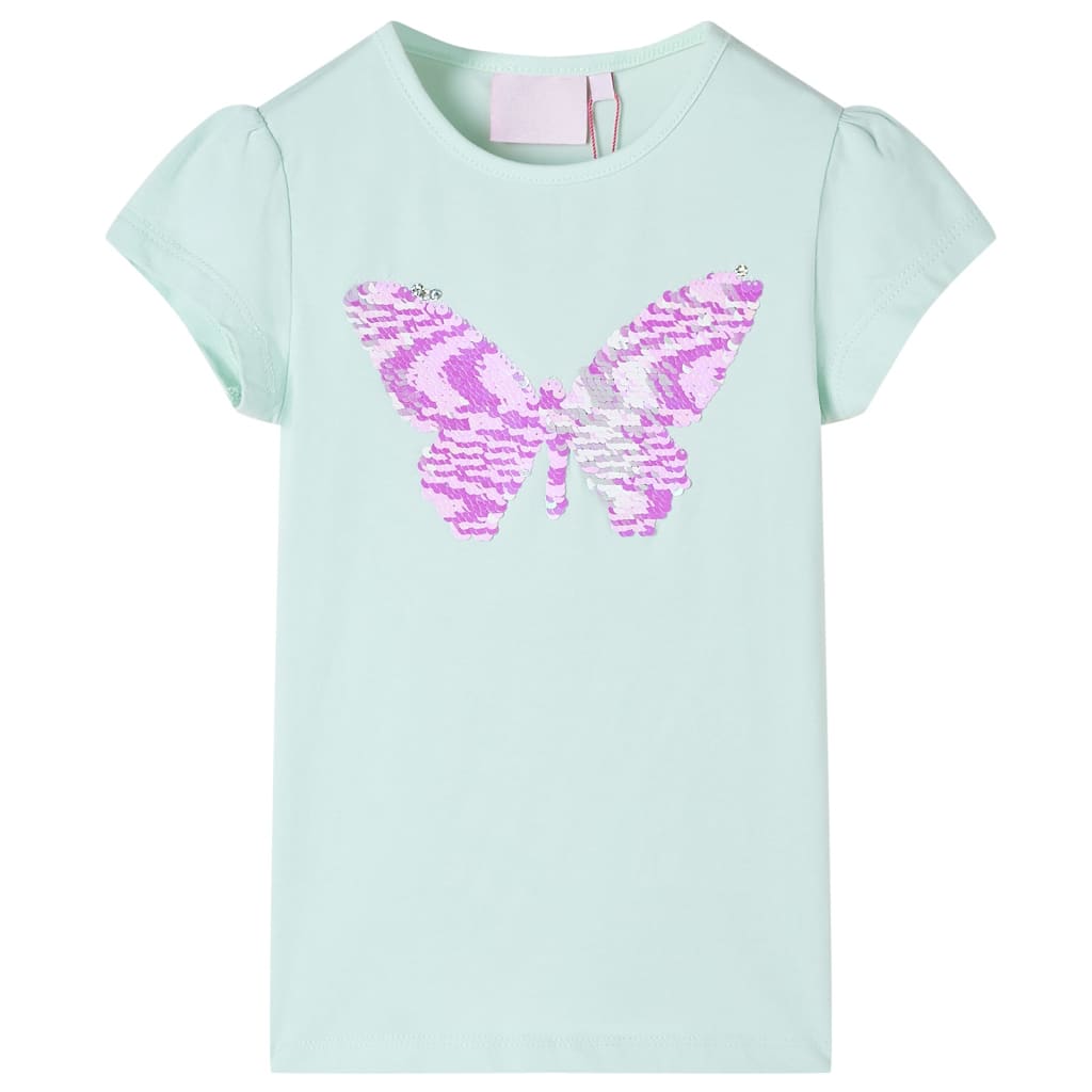 Kids' T-shirt with Cap Sleeves Light Mint 116