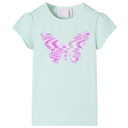 Kids' T-shirt with Cap Sleeves Light Mint 116