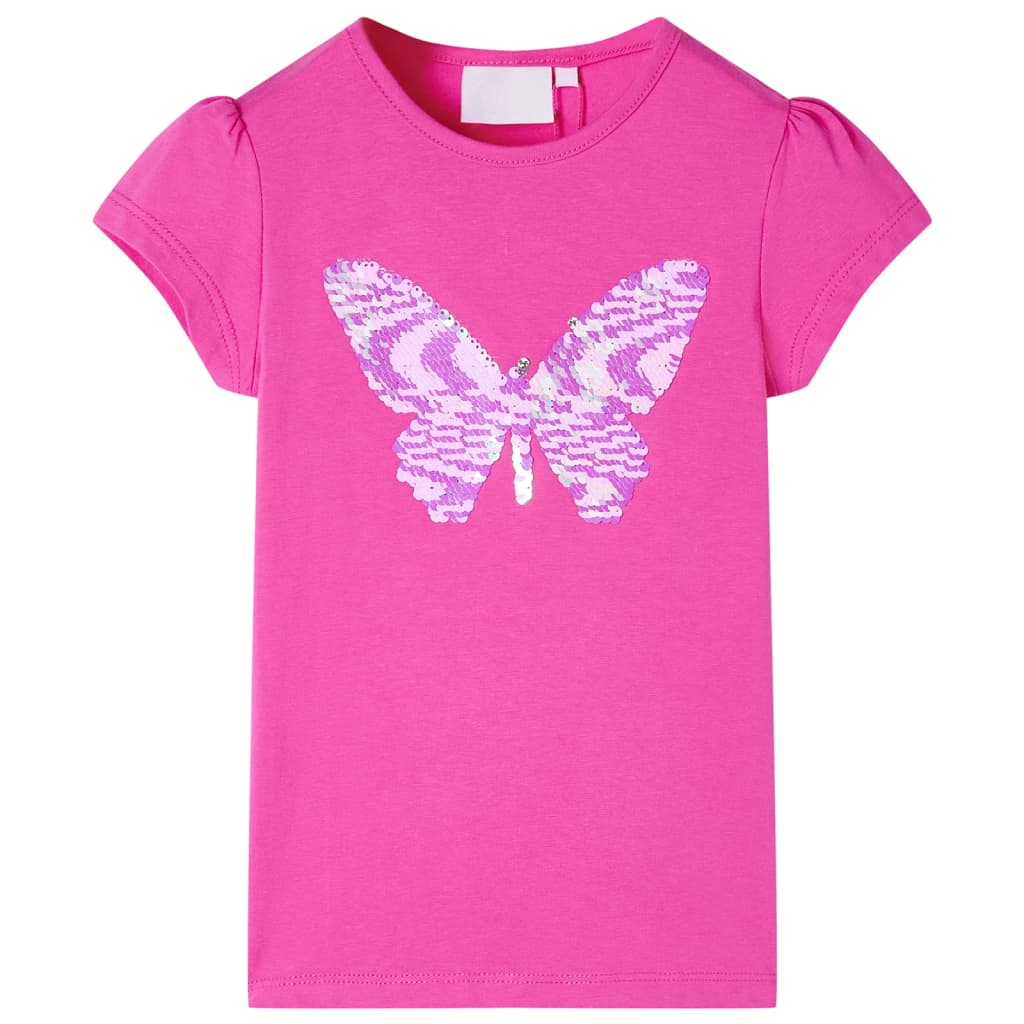 Kids' T-shirt with Cap Sleeves Dark Pink 92