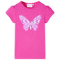 Kids' T-shirt with Cap Sleeves Dark Pink 104