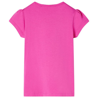 Kids' T-shirt with Cap Sleeves Dark Pink 104