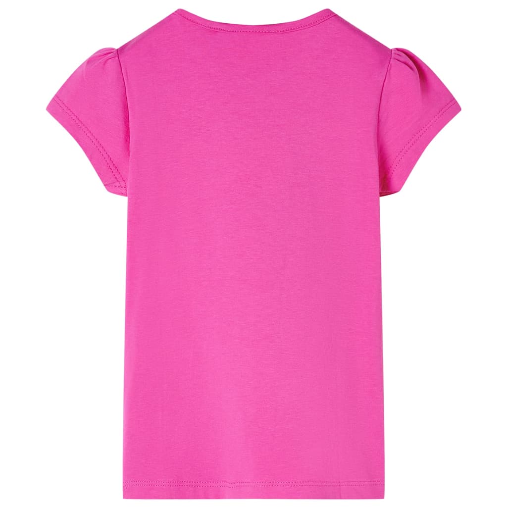 Kids' T-shirt with Cap Sleeves Dark Pink 116