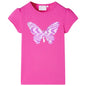 Kids' T-shirt with Cap Sleeves Dark Pink 140